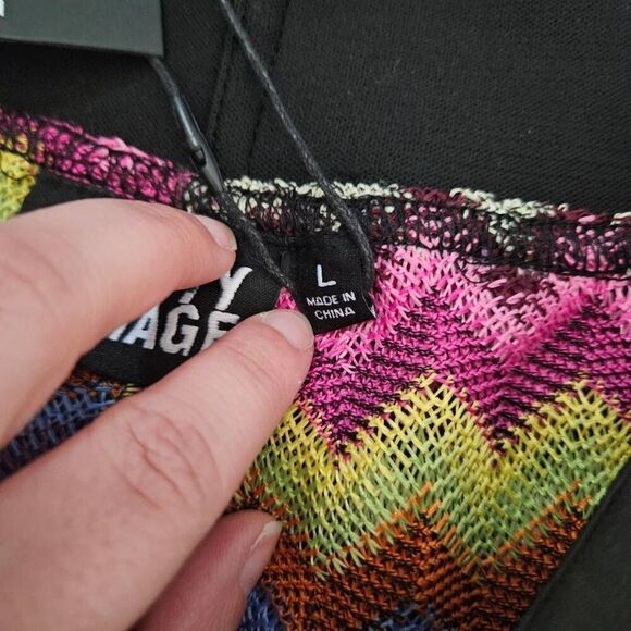 NWT Pretty Damage Chevron Flared Stitch Knit Cover Up Pants - Picture 4 of 7